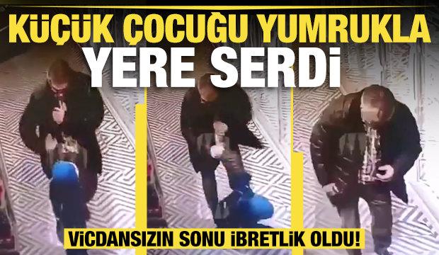 Rusya'da vicdansız adam k&uuml;&ccedil;&uuml;k &ccedil;ocuğu yumrukla yere serdi, adamın sonu ibretlik oldu