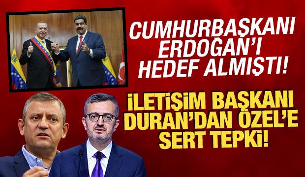 &Ouml;zg&uuml;r &Ouml;zel'den Maduro paylaşımı! İletişim Başkanı Duran'dan tepki