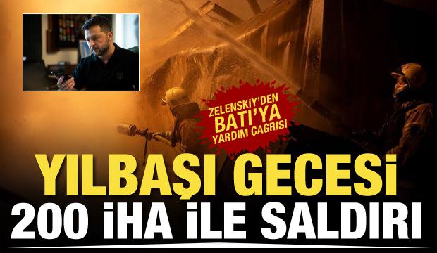 Rusya, yılbaşı gecesi Ukrayna'yı ateş &ccedil;emberine aldı! Zelenskiy'den Batı'ya &ccedil;ağrı