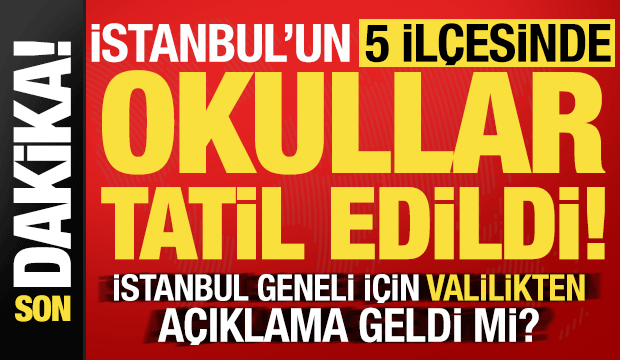 İstanbul'un 5 il&ccedil;esinde 2 Ocak Cuma okullar tatil edildi! İl genelinde durum ne?
