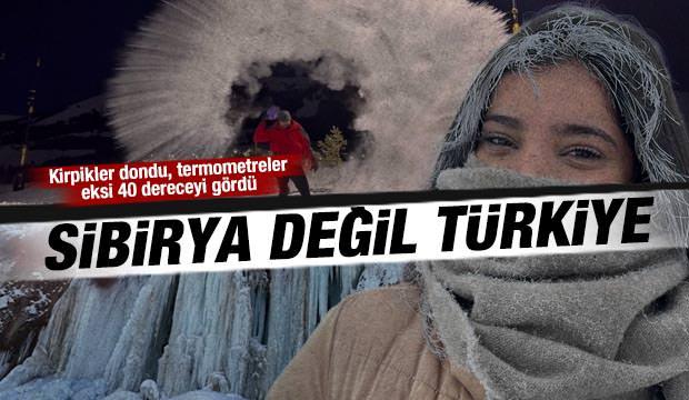 T&uuml;rkiye Sibirya soğuklarına teslim: Termometreler eksi 40 dereceyi g&ouml;rd&uuml;