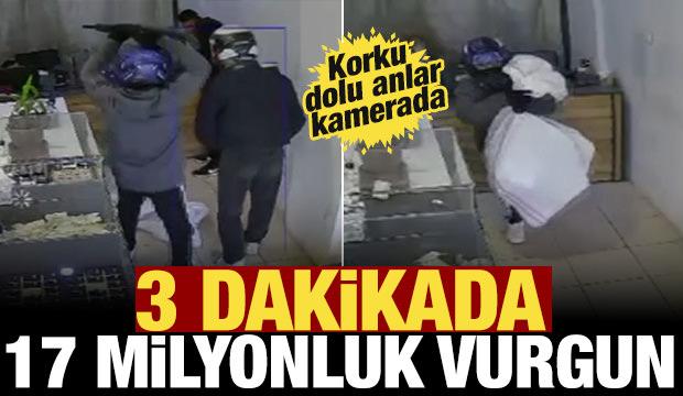 2 hırsızdan 3 dakikada 17 milyon liralık vurgun! Korku dolu anlar kamerada