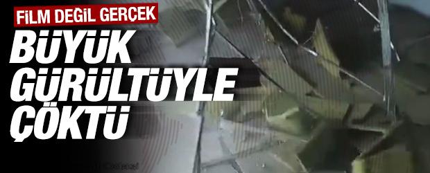 Bursa'da lodos nedeniyle plazanın tavanı &ccedil;&ouml;kt&uuml;, vatandaşlar saniyelerle kurtuldu