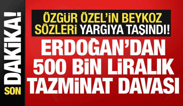 Cumhurbaşkanı Erdoğan&rsquo;dan &Ouml;zg&uuml;r &Ouml;zel&rsquo;e 500 bin liralık tazminat davası!