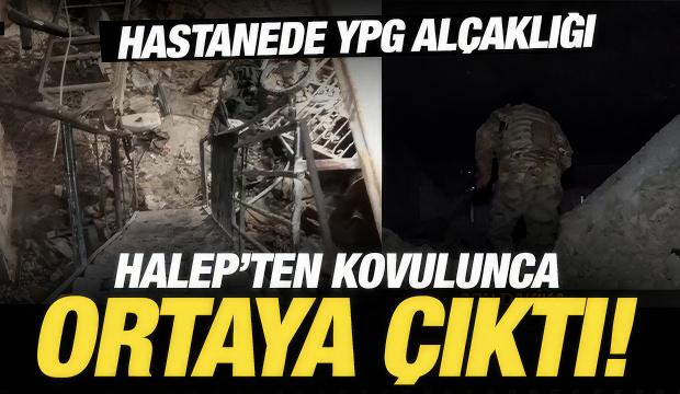 Halep'ten &ccedil;ıkarılan YPG'nin hastaneye yaptığı t&uuml;nel ilk kez g&ouml;r&uuml;nt&uuml;lendi
