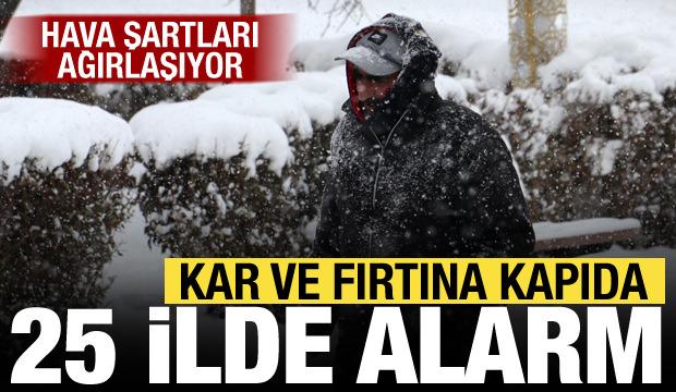 Kar, fırtına, &ccedil;ığ... Meteoroloji 25 il i&ccedil;in sarı kodlu uyarı verdi!