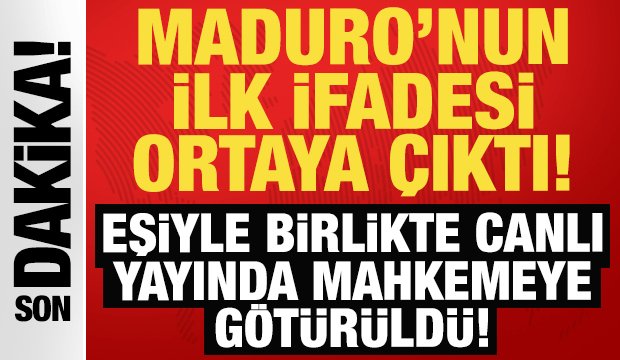 Maduro ve eşi canlı yayınla mahkemeye g&ouml;t&uuml;r&uuml;ld&uuml;: Maduro'nun ilk ifadesi ortaya &ccedil;ıktı!