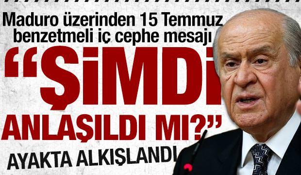 Maduro vurgulu Ter&ouml;rs&uuml;z T&uuml;rkiye s&ouml;zleri: Bah&ccedil;eli'den ayakta alkışlanan a&ccedil;ıklama