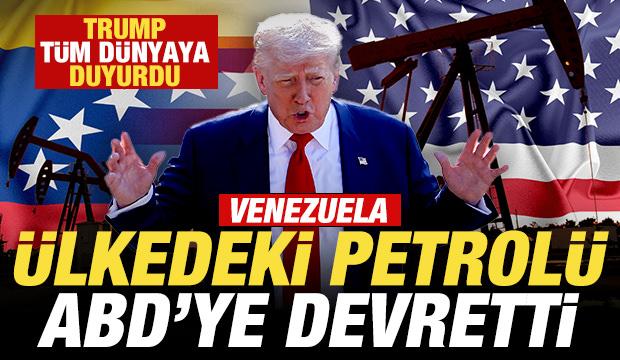 Son dakika: Trump t&uuml;m d&uuml;nyaya duyurdu! Venezuela &uuml;lkedeki petrol&uuml; ABD'ye devretti