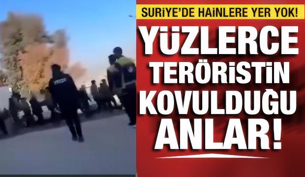 Suriye'de Şeyh Maksud mahallesinden 400 ter&ouml;ristin kovulduğu anlar