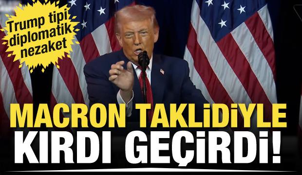 Trump tipi diplomatik nezaket! Macron taklidiyle kırdı ge&ccedil;irdi