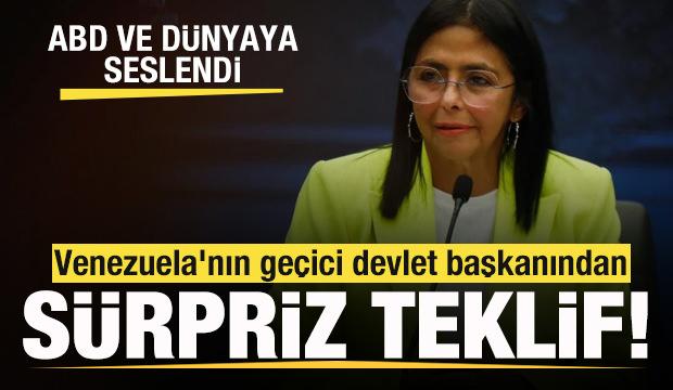 Venezuela'nın ge&ccedil;ici devlet başkanından s&uuml;rpriz teklif! ABD ve d&uuml;nyaya seslendi