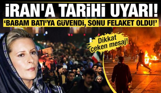Ayşe Kaddafi'den İran'a tarihi uyarı: Babam Batı'ya g&uuml;vendi, sonu felaket oldu