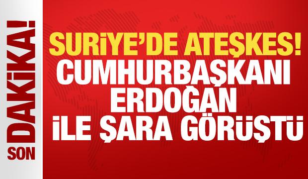 Cumhurbaşkanı Erdoğan, Suriye Cumhurbaşkanı Şara ile g&ouml;r&uuml;şt&uuml;