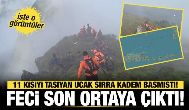 Endonezya'da 11 kişiyi taşıyan u&ccedil;ak sırra kadem basmıştı...Enkazı bulundu!