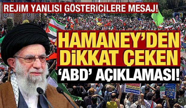 İran&rsquo;da protestolar s&uuml;r&uuml;yor! Hamaney'den dikkat &ccedil;eken 'ABD' a&ccedil;ıklaması