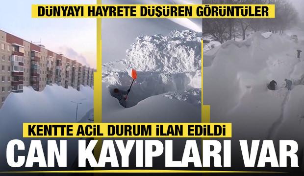 Kam&ccedil;atka'da kar kalınlığının 3 metreyi aştı