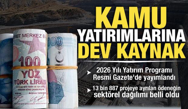 Kamu yatırımlarına 1 trilyon 920 milyar liralık dev kaynak