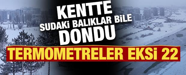 Kentte hayat dondu: Termometreler eksi 22 dereceyi g&ouml;sterdi