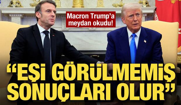Macron'dan Trump'a rest: Benzeri g&ouml;r&uuml;lmemiş zincirleme sonu&ccedil;ları olur