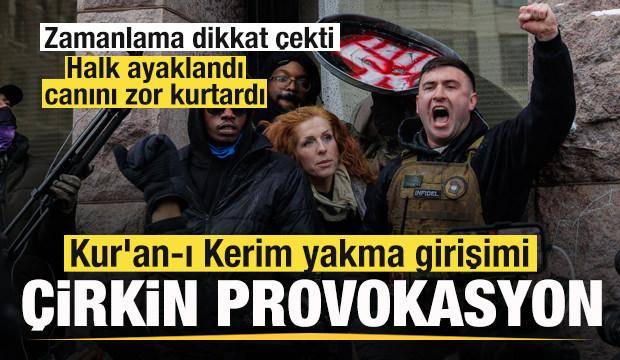 M&uuml;sl&uuml;man karşıtı g&ouml;steride Kur'an-ı Kerim yakma girişimi