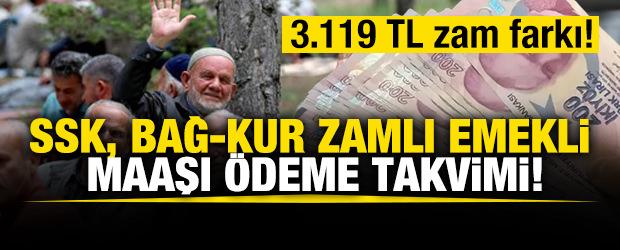SSK, BAĞ-KUR zamlı emekli maaşı &ouml;deme takvimi: 3.119 TL zam farkı!