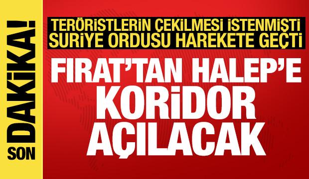 Suriye Ordusu, Fırat Nehri'nin batısındaki sivillerin tahilyesi i&ccedil;in koridor a&ccedil;acak