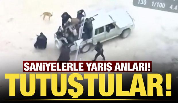 Suriye'deki ter&ouml;ristlerin ka&ccedil;ış g&ouml;r&uuml;nt&uuml;leri
