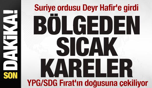Ter&ouml;r &ouml;rg&uuml;t&uuml; YPG/SDG'nin &ccedil;ekilmesiyle Suriye ordusu Deyr Hafir'e girmeye başladı
