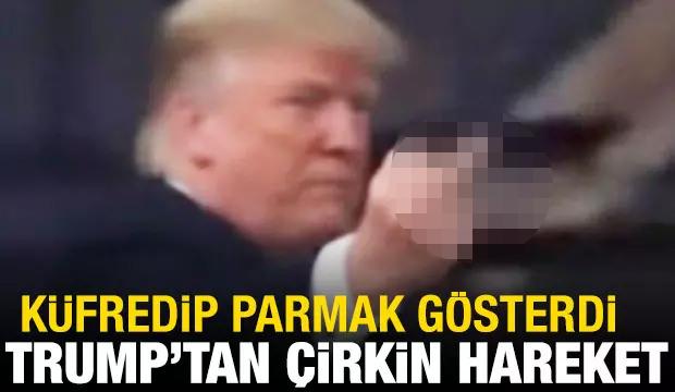 Trump'tan fabrika &ccedil;alışanına tepki &ccedil;eken parmak hareketi