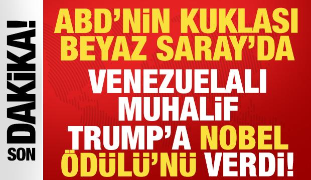 Venezuelalı muhalif Machado Beyaz Saray'da: ABD'nin kuklası, Trump'a Nobel &Ouml;d&uuml;l&uuml;'n&uuml; verdi!