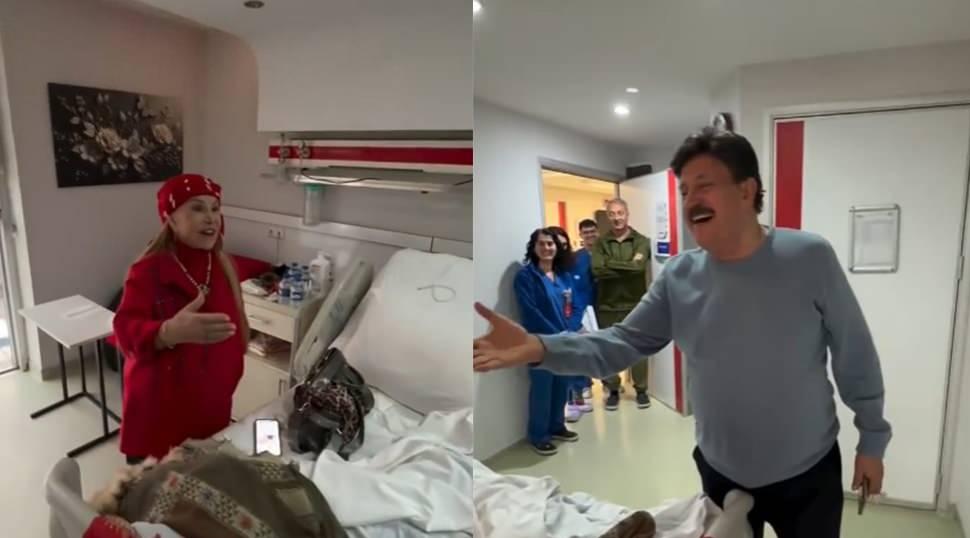 Bedia Akt&uuml;rk ve G&ouml;khan G&uuml;ney hastane odasında bir araya geldi! O halleri g&uuml;ndem oldu