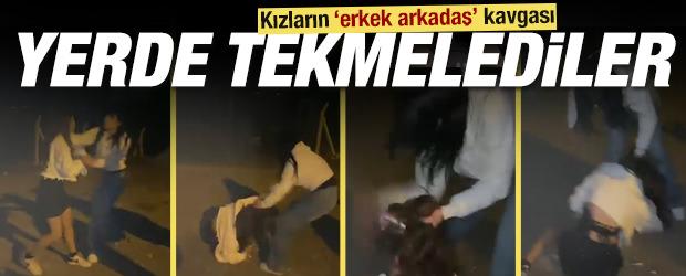 Adana'da gen&ccedil; kızların 'erkek arkadaş' kavgası: Yere yatırıp tekmelediler