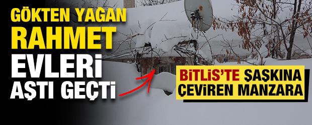 Bitlis'te şaşkına &ccedil;eviren manzara: G&ouml;kten yağan rahmet evleri aştı