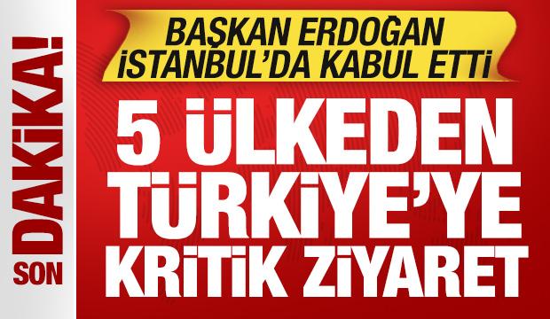 Cumhurbaşkanı Erdoğan İstanbul'da kabul etti: 5 &uuml;lkeden T&uuml;rkiye'ye kritik ziyaret