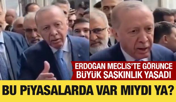 Cumhurbaşkanı Erdoğan, Meclis'te Murat Yetkin'i g&ouml;r&uuml;nce şaşkınlık yaşadı