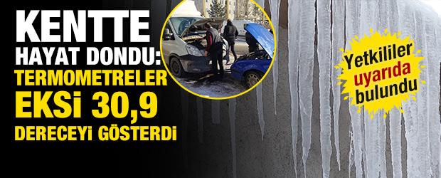 Kentte hayat dondu: Termometreler eksi 30,9 dereceyi g&ouml;sterdi