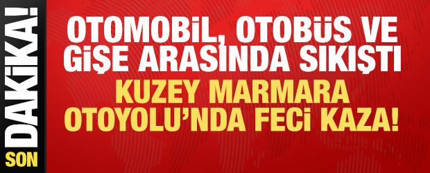 Kuzey Marmara Otoyolu Kınalı gişelerinde feci otob&uuml;s kazası: &Ccedil;ok sayıda ekip b&ouml;lgede!