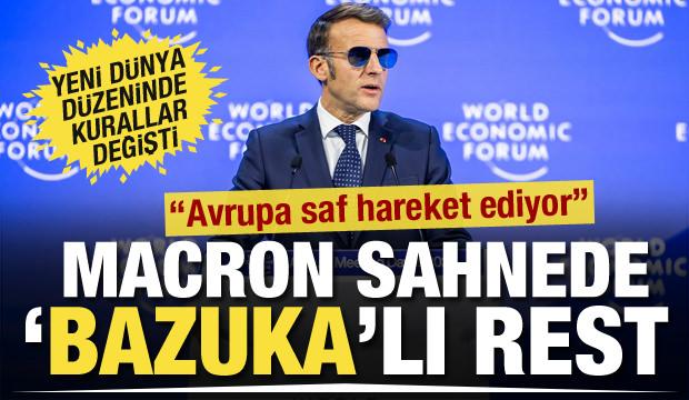 Macron sahnede! Davos'ta ABD'ye karşı 'ticaret bazukası' &ccedil;ağrısı