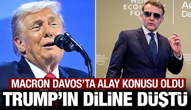 Macron, Trump'ın diline d&uuml;şt&uuml;: Davos'ta g&ouml;zl&uuml;kleri alay konusu oldu!