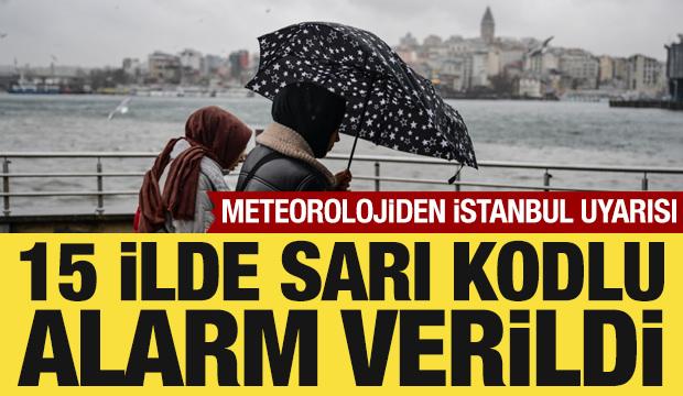 Meteorolojiden 15 ilde 'sarı' kodlu alarm verildi