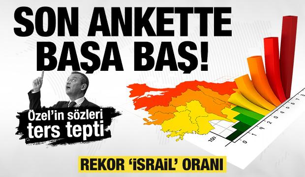 Son ankette başa baş! &Ouml;zel'in s&ouml;zleri 'kumar' s&ouml;z&uuml; ters tepti... Rekor 'İsrail' oranı