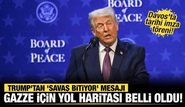 Son dakika...  Davos'ta tarihi imza t&ouml;reni: Trump'tan Gazze i&ccedil;in 'savaş bitiyor' mesajı