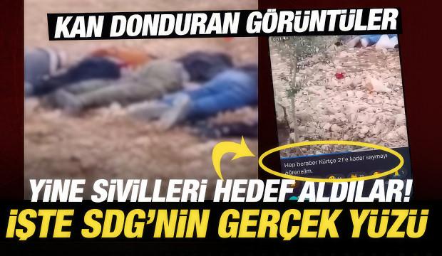 YPG/SDG&rsquo;li ter&ouml;ristlerin &ouml;ld&uuml;rd&uuml;kleri sivilleri saydığı g&ouml;r&uuml;nt&uuml;ler ortaya &ccedil;ıktı