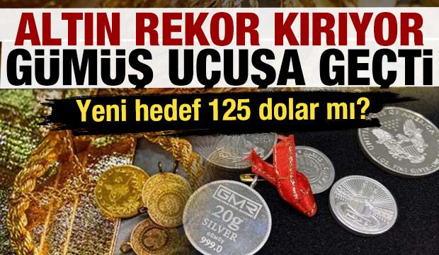 Altın rekor kırıyor, g&uuml;m&uuml;ş u&ccedil;uşa ge&ccedil;ti: Yeni hedef 125 dolar mı?