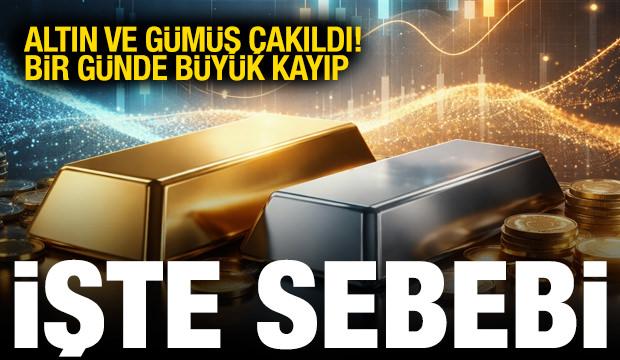 Altın ve g&uuml;m&uuml;ş &ccedil;akıldı! Bir gecede rekor kayıp! İşte d&uuml;ş&uuml;ş&uuml;n olası sebepleri