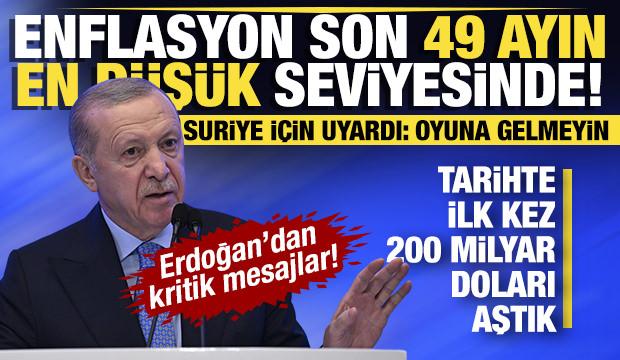 Cumhurbaşkanı Erdoğan: Enflasyon son 49 ayın en d&uuml;ş&uuml;k seviyesinde!