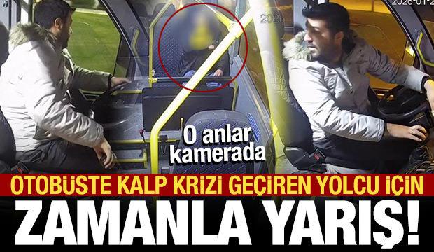 Halk otob&uuml;s&uuml;nde zamanla yarış: Kalp krizi ge&ccedil;iren yolcuyu hastaneye yetiştirdi
