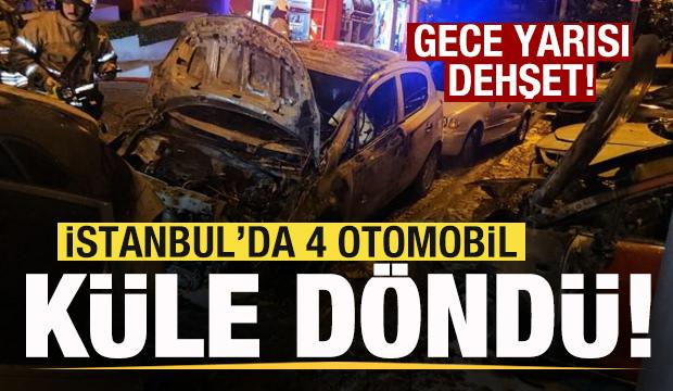 İstanbul'da 4 otomobil k&uuml;le d&ouml;nd&uuml;! Patlamalar yaşandı