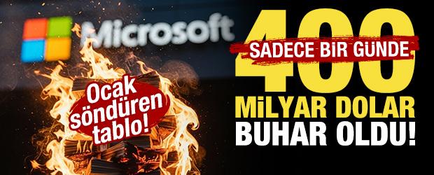 Microsoft'ta ocak s&ouml;nd&uuml;ren tablo: 400 milyar dolar bir g&uuml;nde buhar oldu!